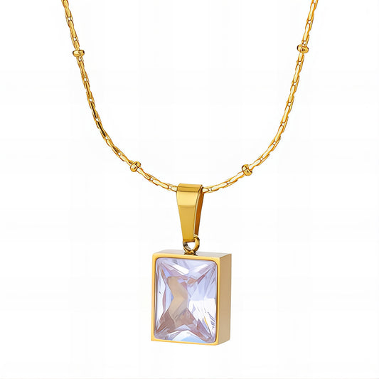 Necklace, 18K Gold Plated Steel