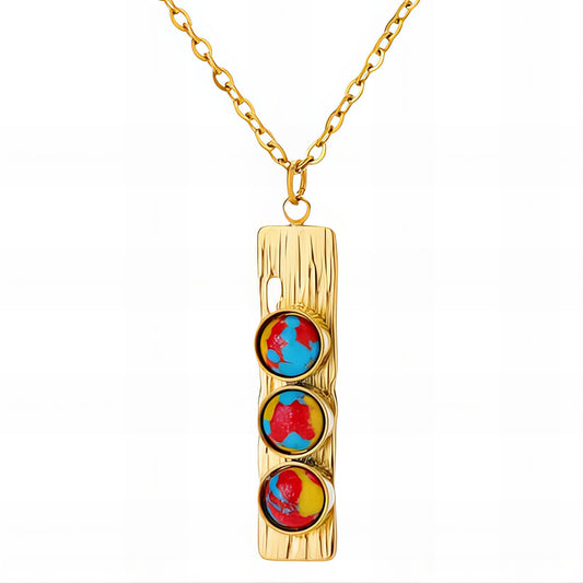 Necklace, 18K Gold Plated Steel