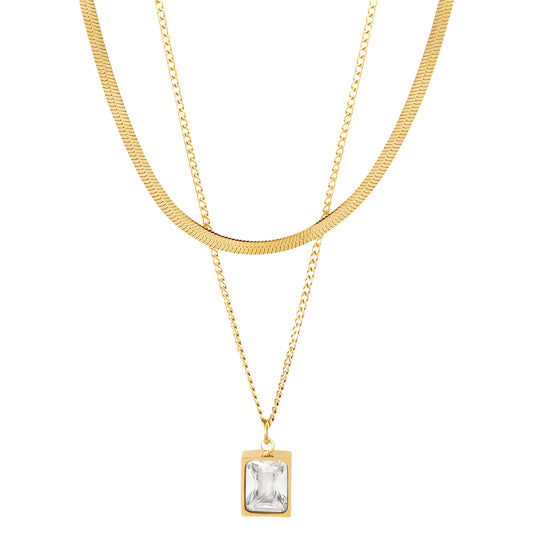 Necklace, 18K Gold Plated Steel