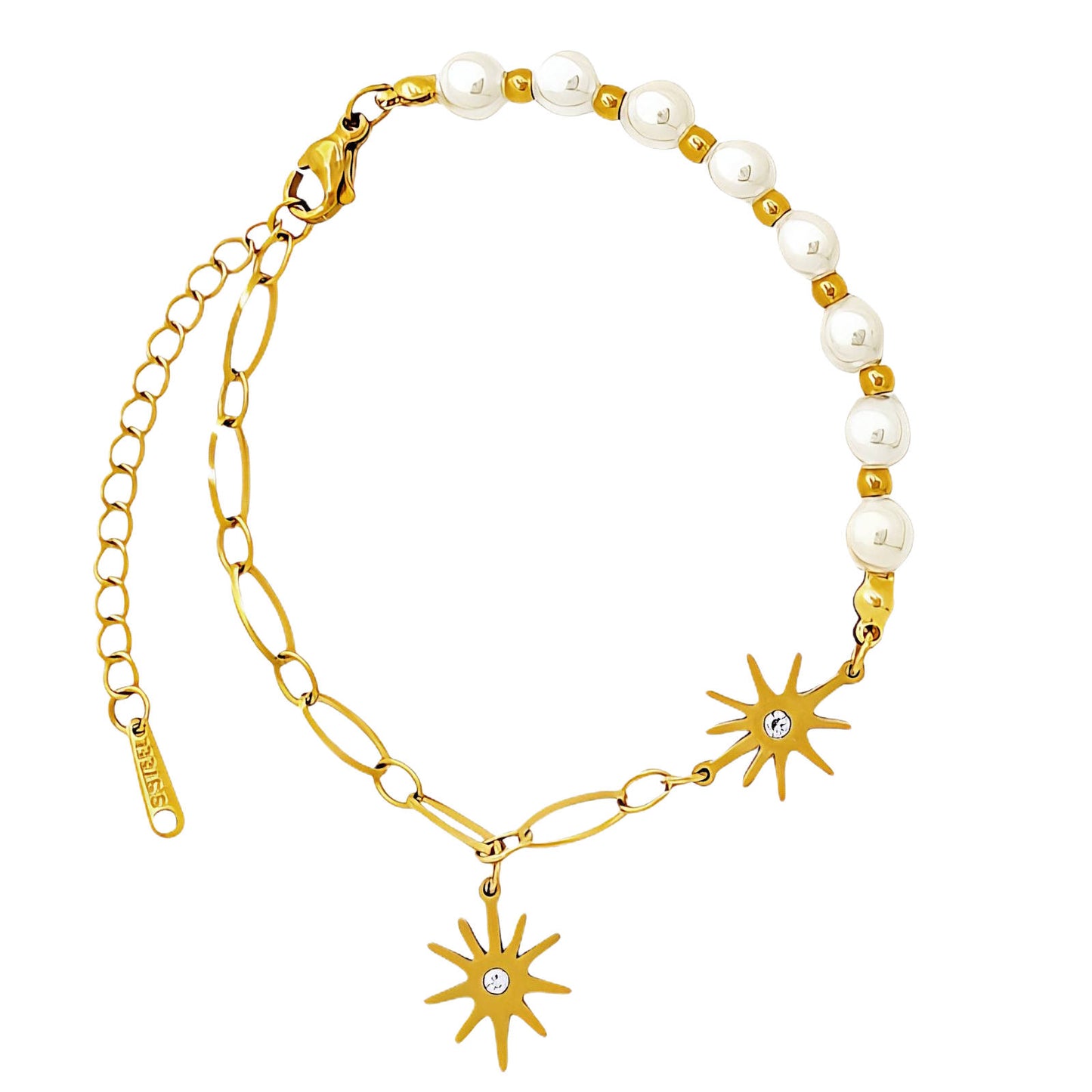Stars Bracelet, 18K Gold Plated Steel