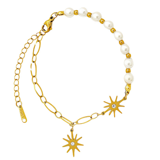 Stars Bracelet, 18K Gold Plated Steel