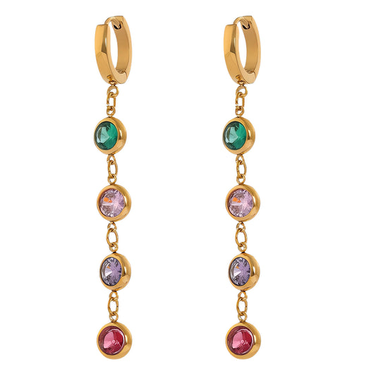Earrings, 18K Gold Plated Steel