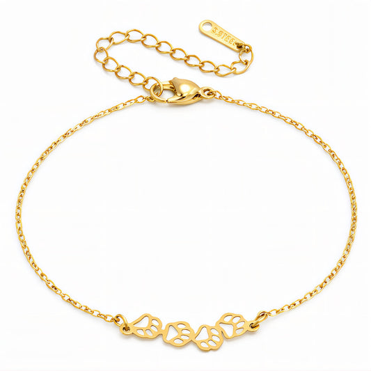 Paws Bracelet, 18K Gold Plated Steel