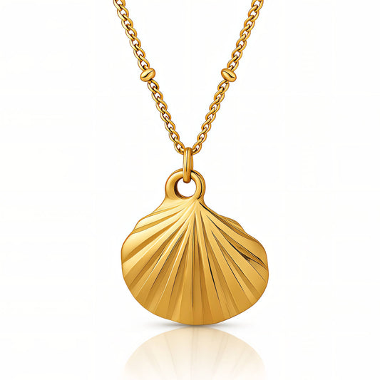 Shell Necklace, 18K Gold Plated Steel