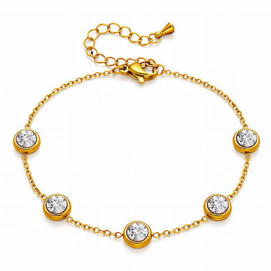 Bracelet, 18K Gold Plated Steel