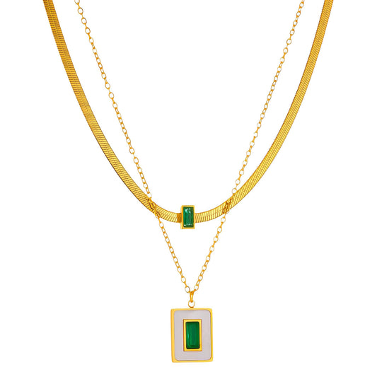 Necklace, 18K Gold Plated Steel