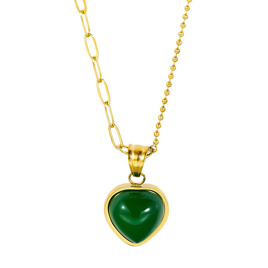 Heart Necklace, 18K Gold Plated Steel