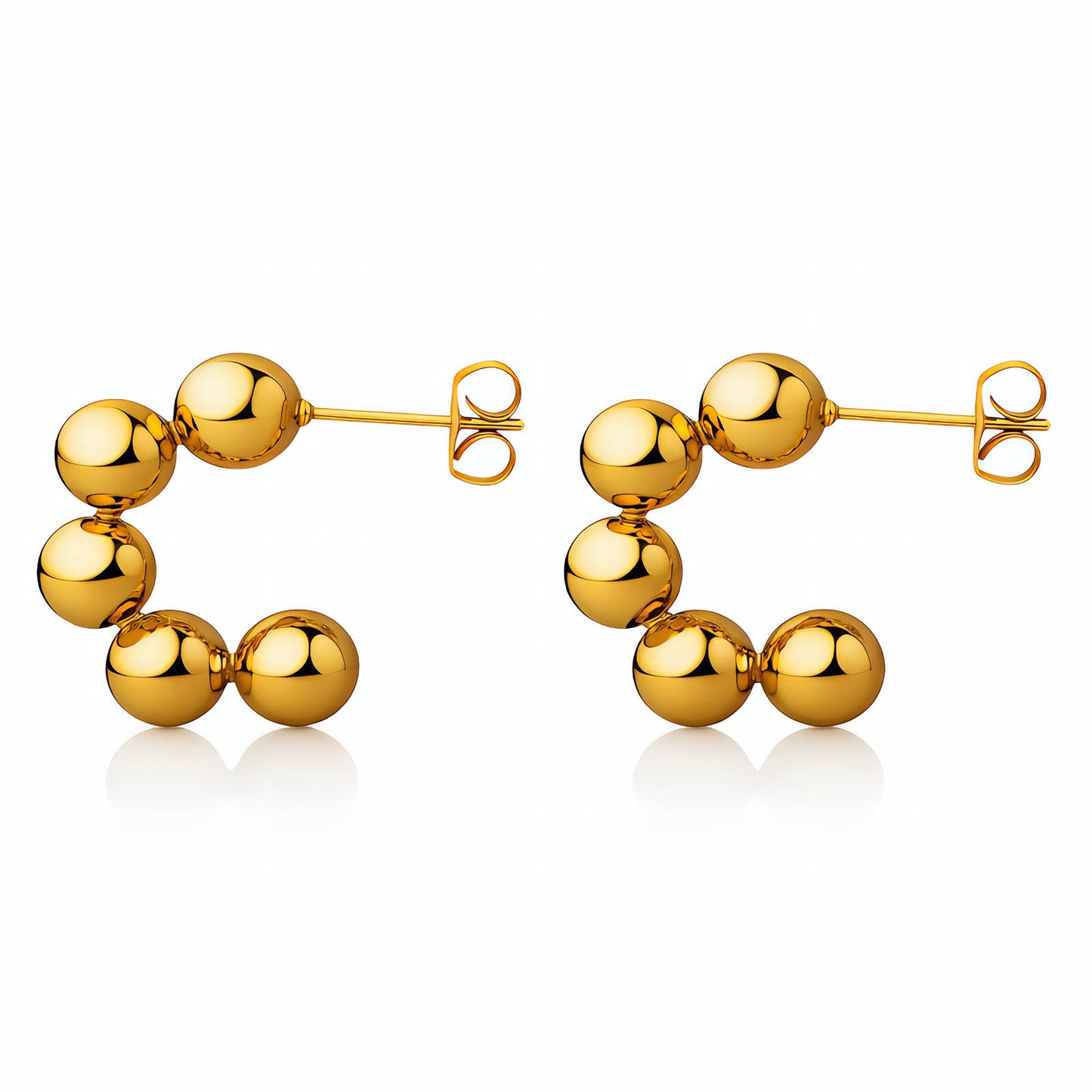 Earrings, 18K Gold Plated Steel