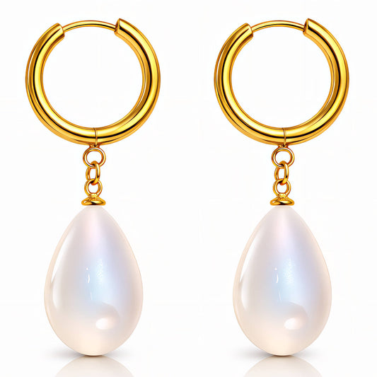 Earrings, 18K Gold Plated Steel