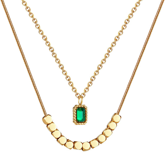 Necklace, 18K Gold Plated Steel
