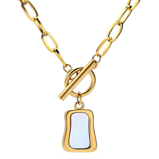 Necklace, 18K Gold Plated Steel