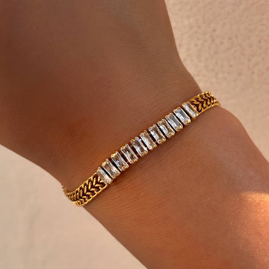 Bracelet, 18K Gold Plated Steel