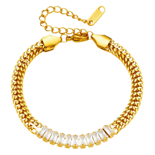 Bracelet, 18K Gold Plated Steel