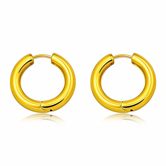 Earrings, 18K Gold Plated Steel