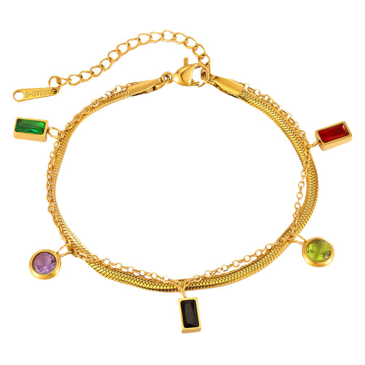 Bracelet, 18K Gold Plated Steel