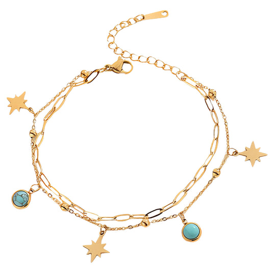 Stars Bracelet, 18K Gold Plated Steel