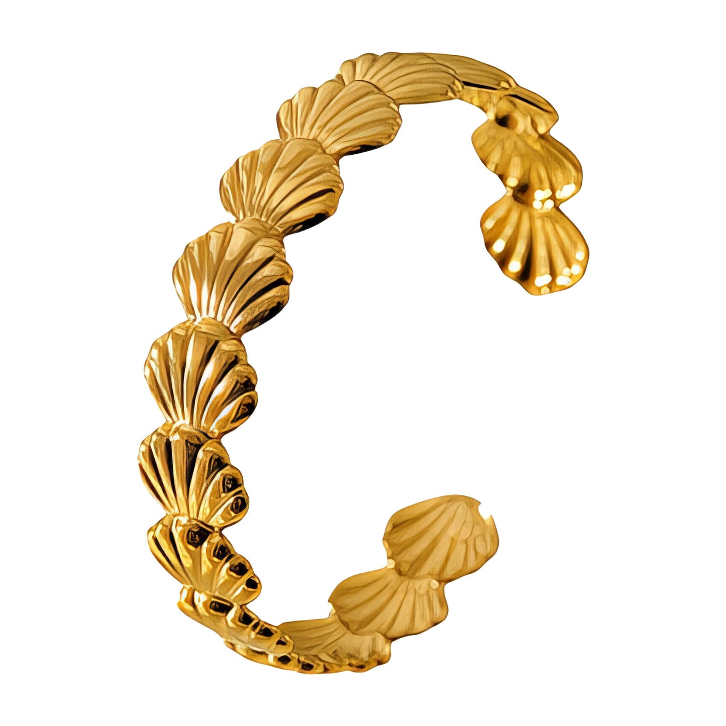 Seashells Bracelet, 18K Gold Plated Steel