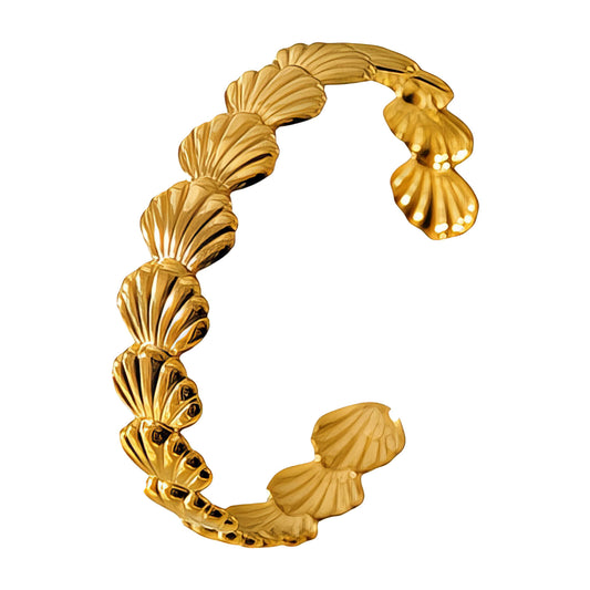 Seashells Bracelet, 18K Gold Plated Steel