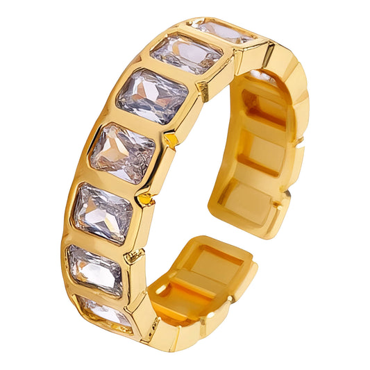 Ring, 18K Gold Plated Steel