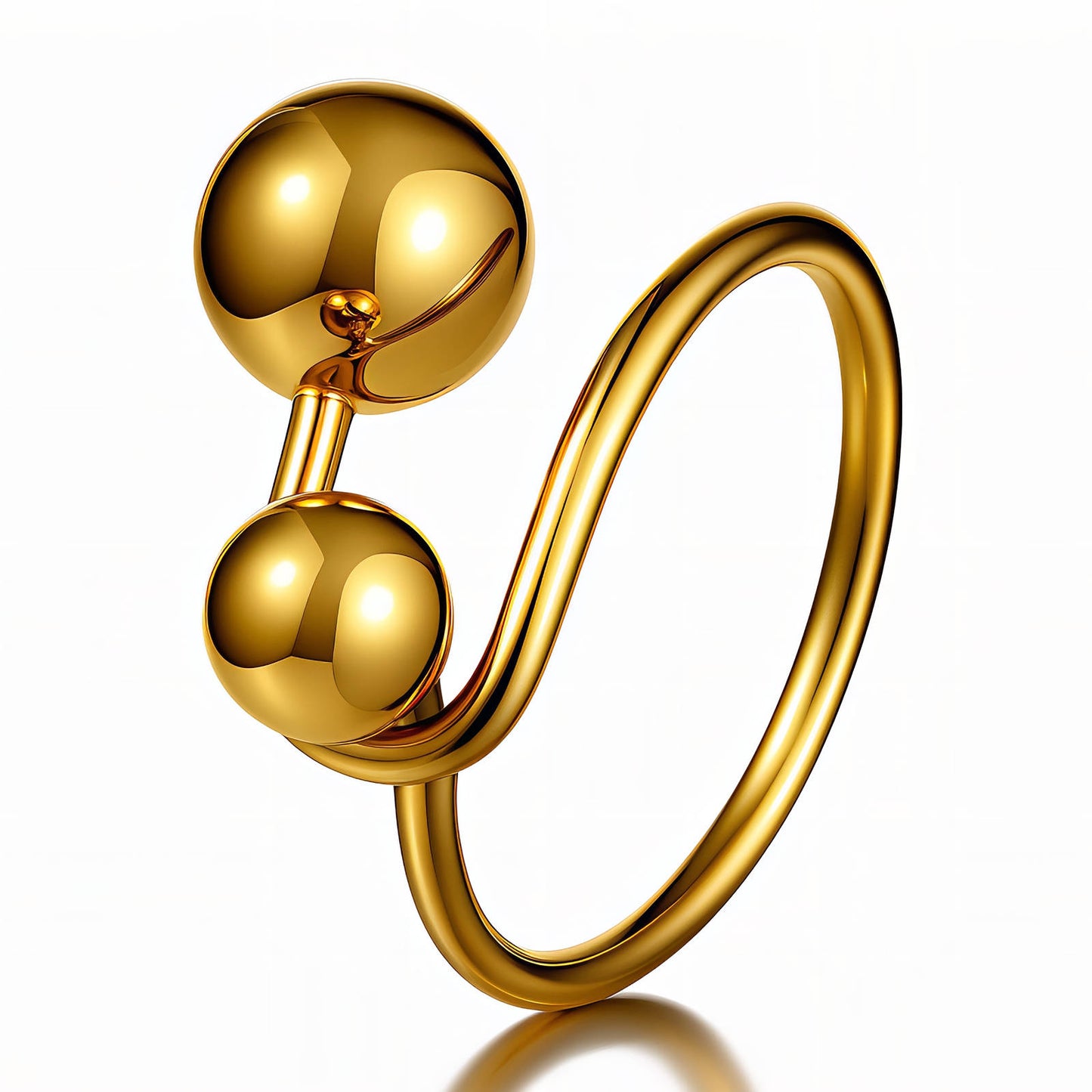 Ring, 18K Gold Plated Steel