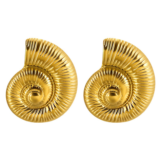 Seashells Earrings, 18K Gold Plated Steel