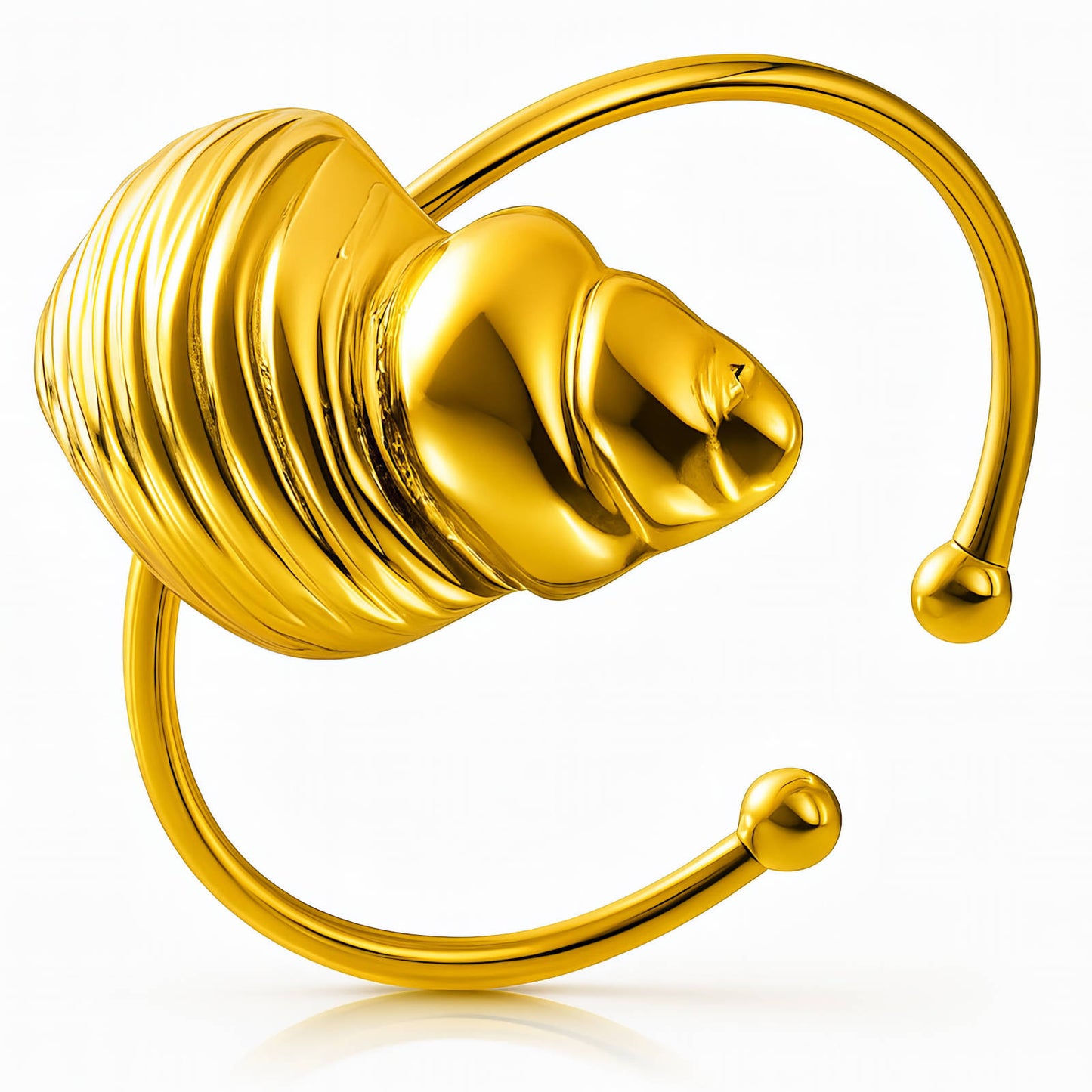 Seashell Ring, 18K Gold Plated Steel