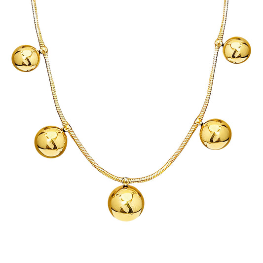 Necklace, 18K Gold Plated Steel
