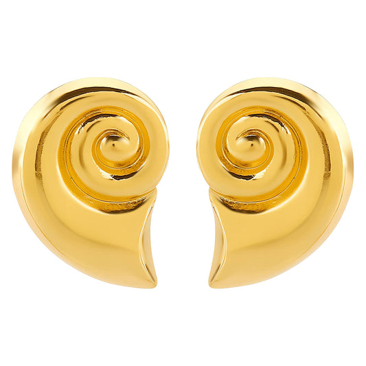 Earrings, 18K Gold Plated Steel