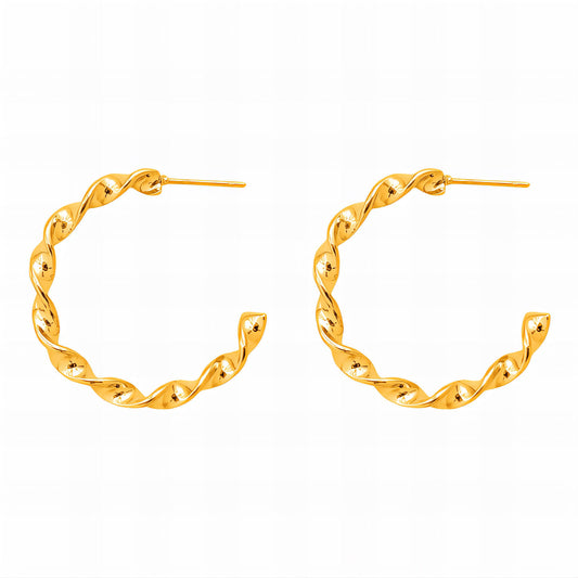 Earrings, 18K Gold Plated Steel