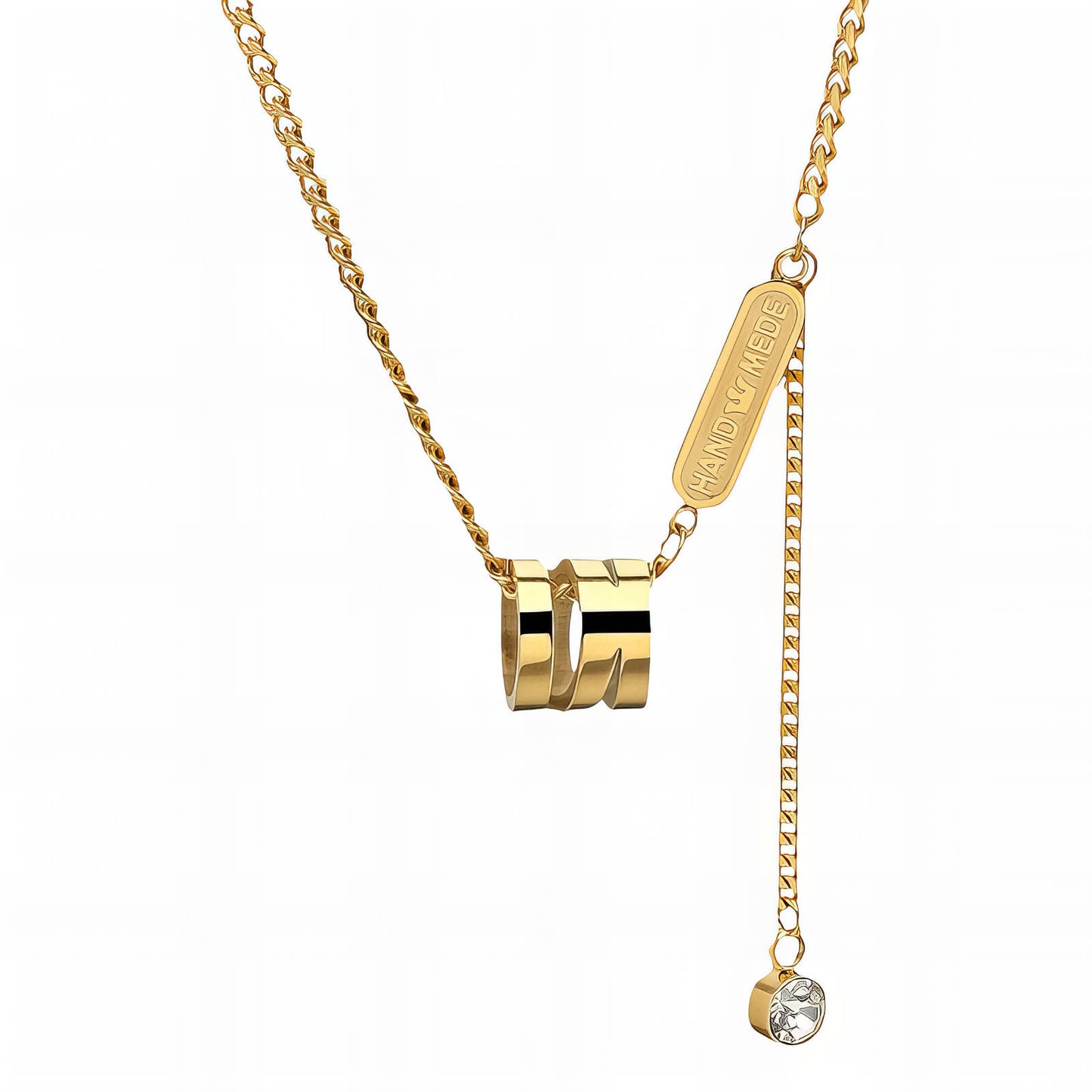 Necklace, 18K Gold Plated Steel