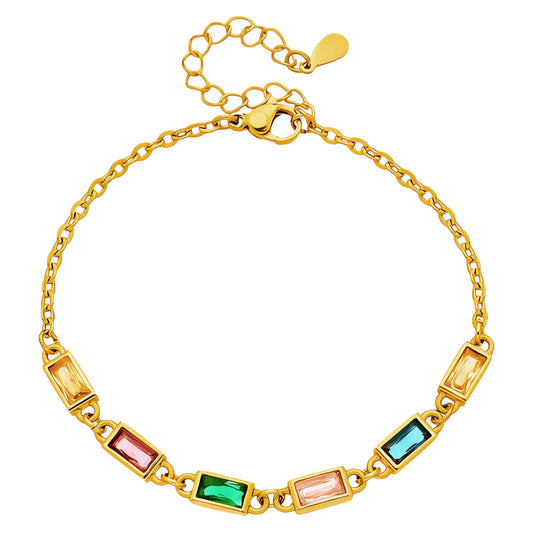 Bracelet, 18K Gold Plated Steel