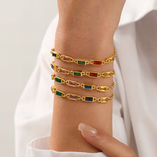 Bracelet, 18K Gold Plated Steel