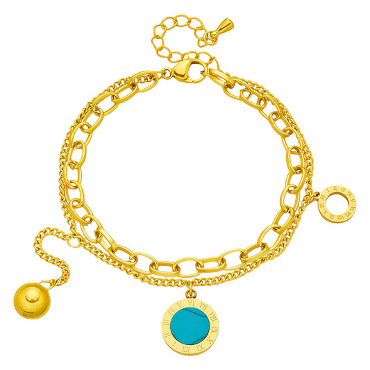 Bracelet, 18K Gold Plated Steel