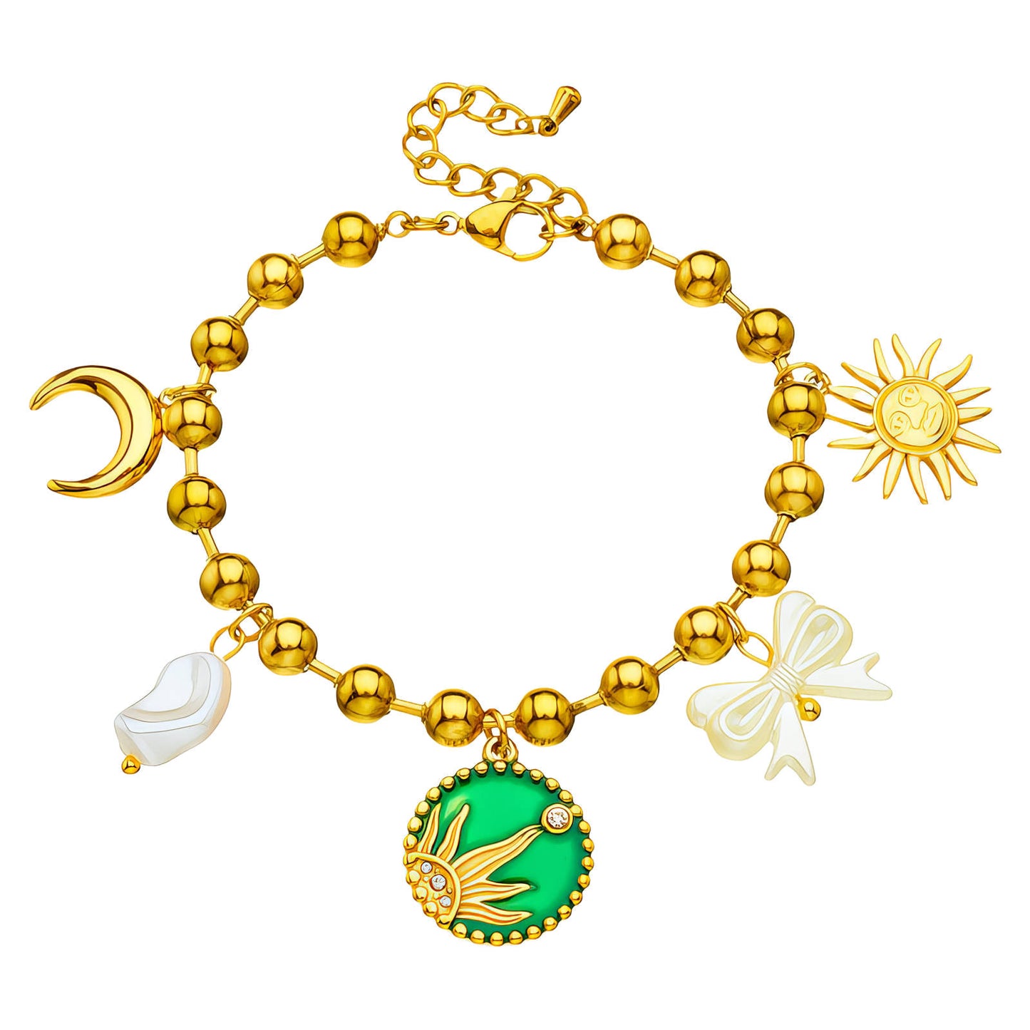 Sun Bracelet, 18K Gold Plated Steel