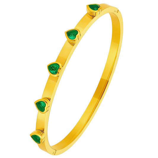 Hearts Bracelet, 18K Gold Plated Steel