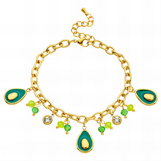 Bracelet, 18K Gold Plated Steel