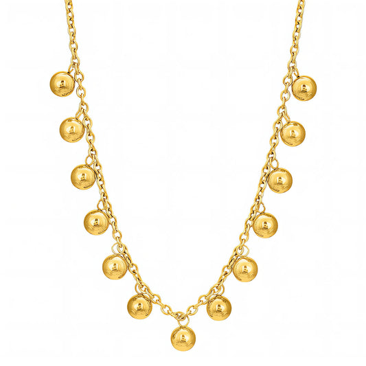 Necklace, 18K Gold Plated Steel