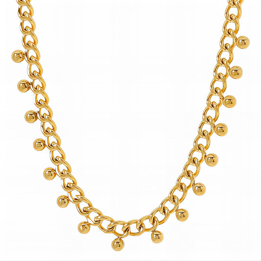 Necklace, 18K Gold Plated Steel