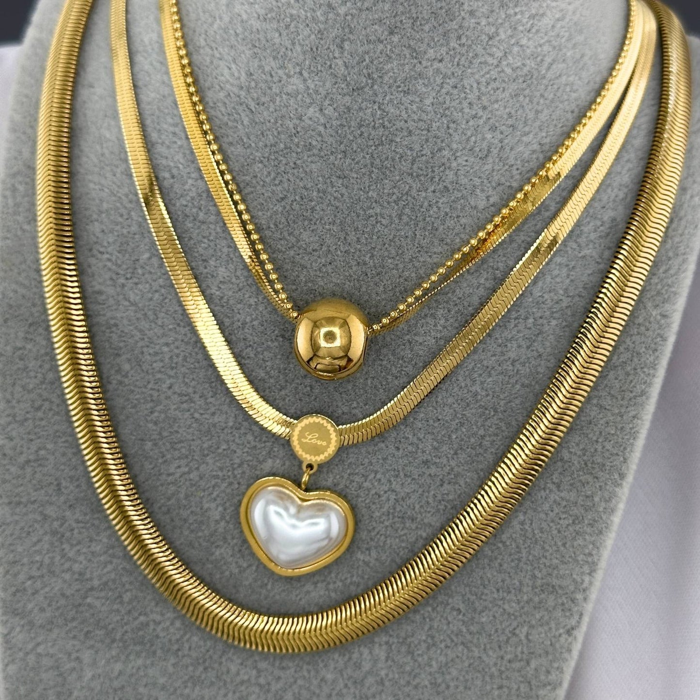Necklace, 18K Gold Plated Steel