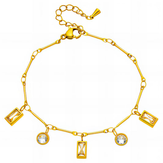 Bracelet, 18K Gold Plated Steel