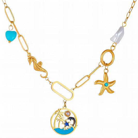 Necklace, 18K Gold Plated Steel