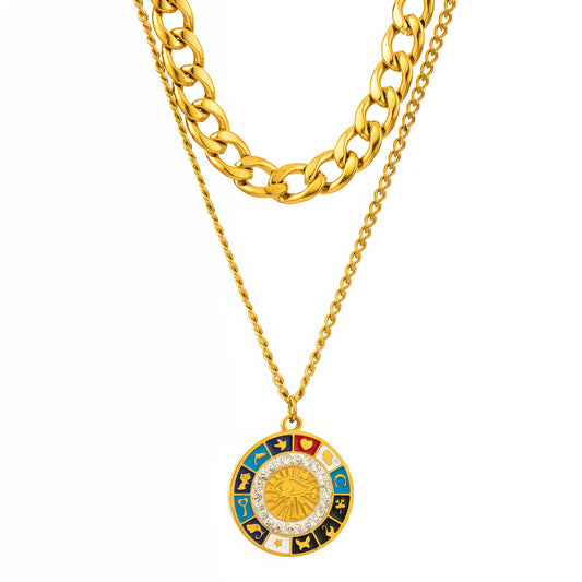 Necklace, 18K Gold Plated Steel