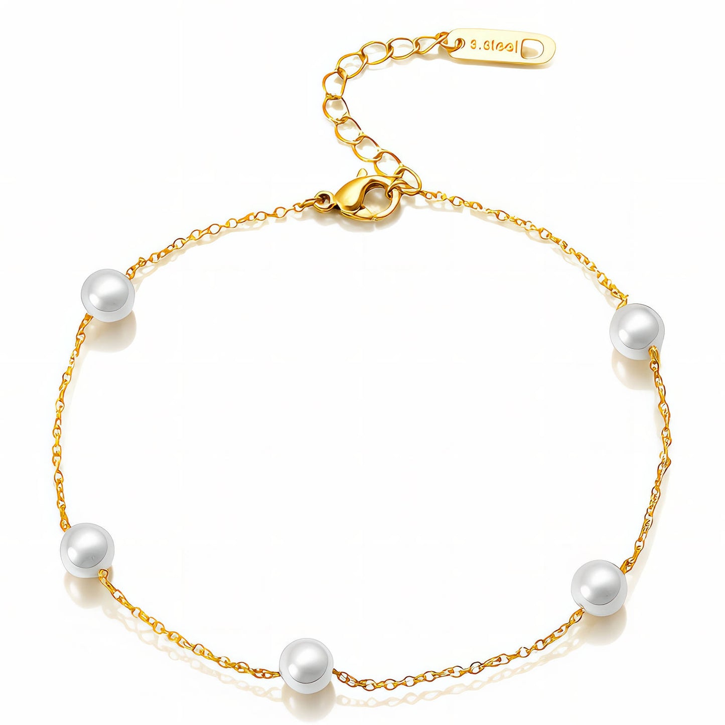 Bracelet, 18K Gold Plated Steel