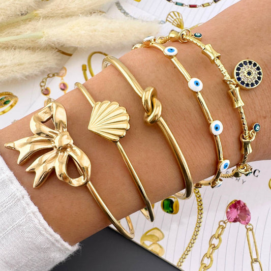 Seashell Bracelet, 18K Gold Plated Steel