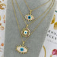 Evil Eye Necklace, 18K Gold Plated Steel