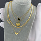 Hearts Necklace, 18K Gold Plated Steel
