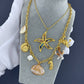 Seashells Necklace, 18K Gold Plated Steel