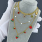 Strawberry Necklace, 18K Gold Plated Steel