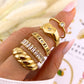 Croissant Ring, 18K Gold Plated Steel