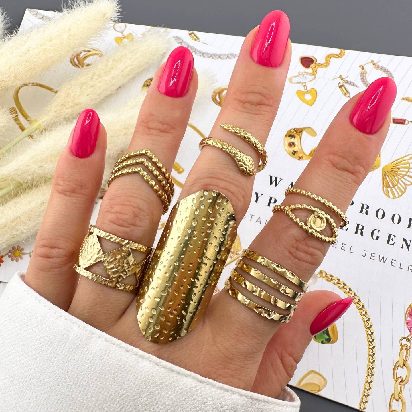 Ring, 18K Gold Plated Steel